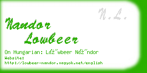 nandor lowbeer business card